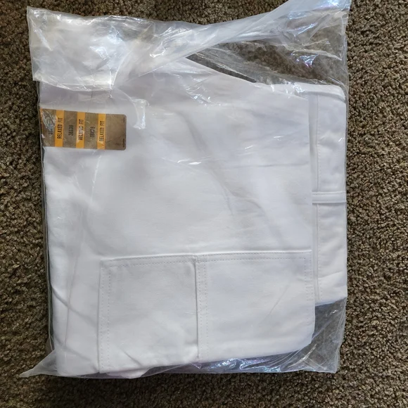 2 Pair Dickies Relaxed Fit White Pants - Picture 2 of 5